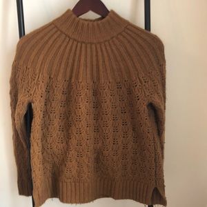 Madewell orange open-work sweater